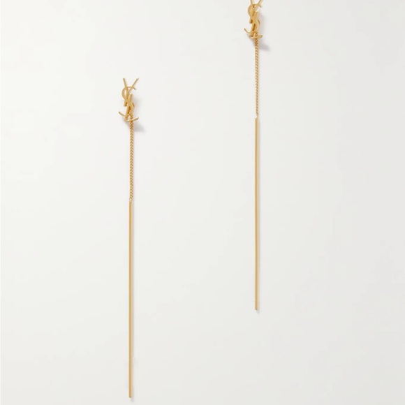 YSL Saint Laurent Opyum Threader Earrings Gold - Picture 2 of 5